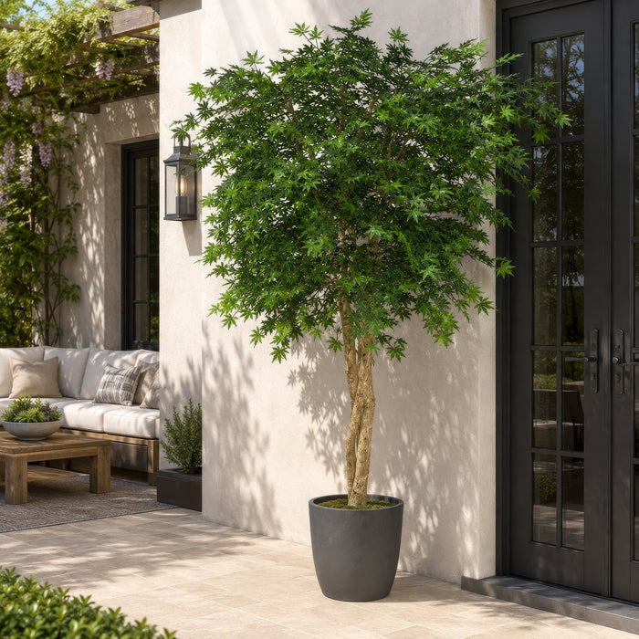 6' Custom-Made Outdoor UV-Proof Artificial Japanese Maple Tree w/Pot -Green - W1000G
