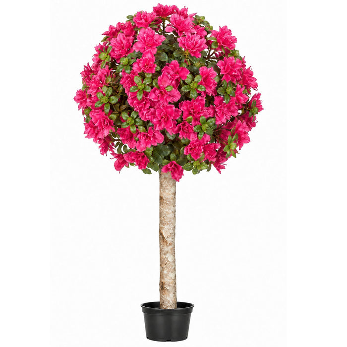 3'6" Custom-Made Outdoor UV-Proof Artificial Azalea Flower Ball-Shaped Topiary w/Pot -Beauty - W130335