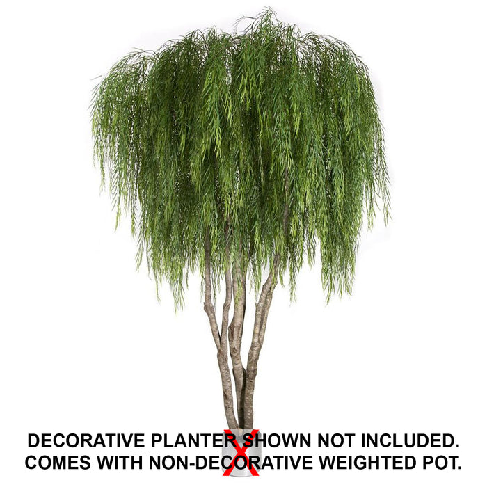 15' CUSTOM MADE Weeping Willow Artificial Tree w/Pot -Green - W1387