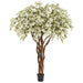 8' Cherry Blossom Silk Tree w/Pot -Cream/White - W150075