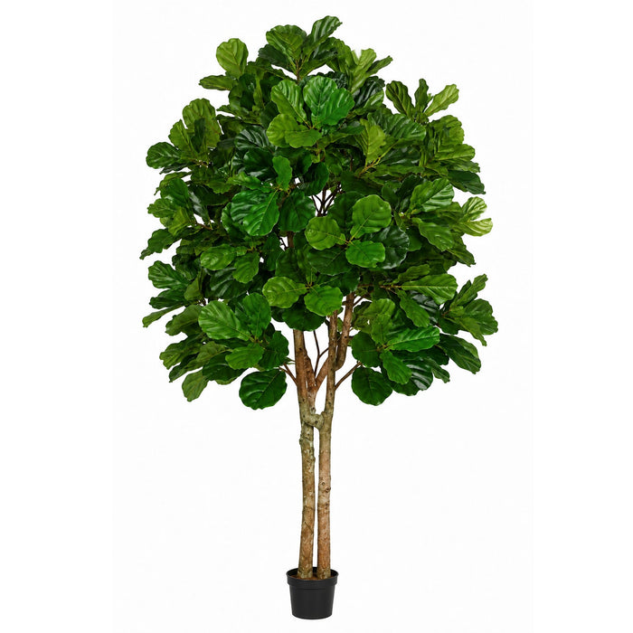 7' Custom-Made Fiddle Leaf Fig Artificial Tree w/Pot -Green - W150080
