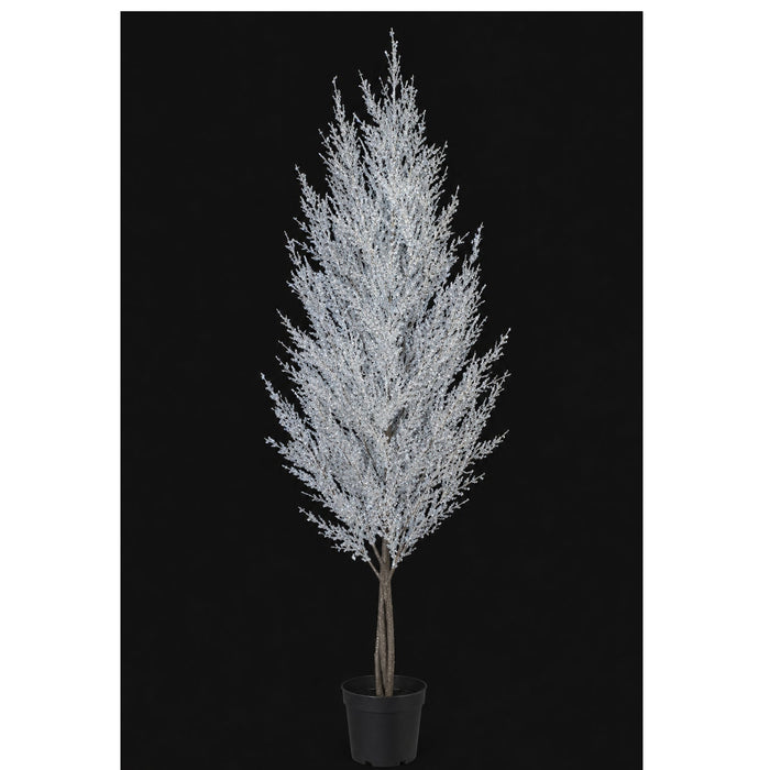 4'Hx24"W Custom-Made Alpine Ice Artificial Tree -White/Black - W162004