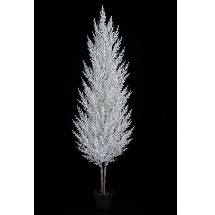 5'Hx24"W Custom-Made Alpine Ice Artificial Tree w/Pot -White/Black - W162005