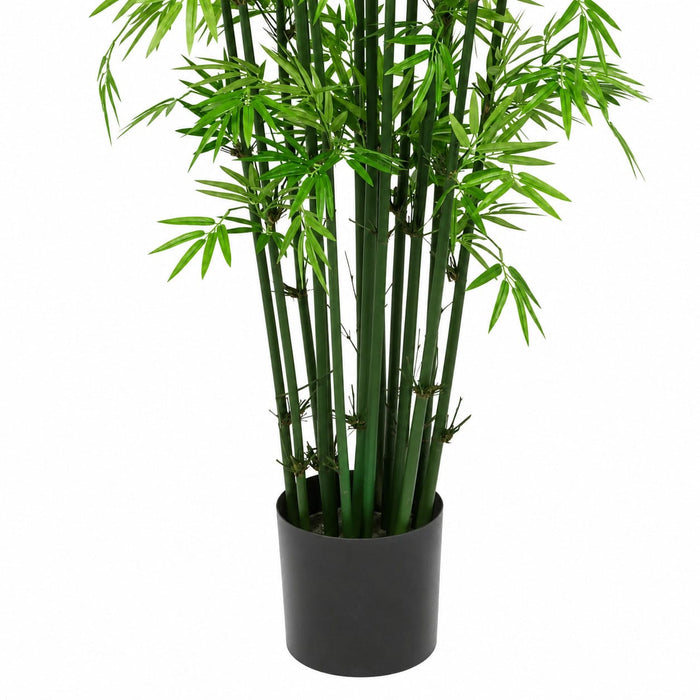 7' Natural Green Trunk Silk Royal Bamboo Tree w/Pot -Green - W170075