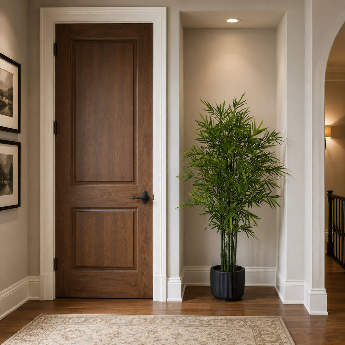 5' Natural Green Trunk Silk Royal Bamboo Tree w/Pot -Green - W170055