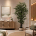 7' Natural Black Trunk Silk Royal Bamboo Tree w/Pot -Green/Black - W170070