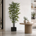 9' Natural Black Trunk Silk Royal Bamboo Tree w/Pot -Green/Black - W170090