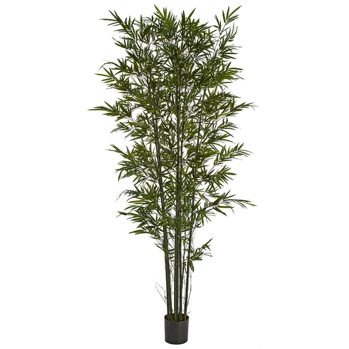 9' Natural Green Trunk Silk Royal Bamboo Tree w/Pot -Green - W170095