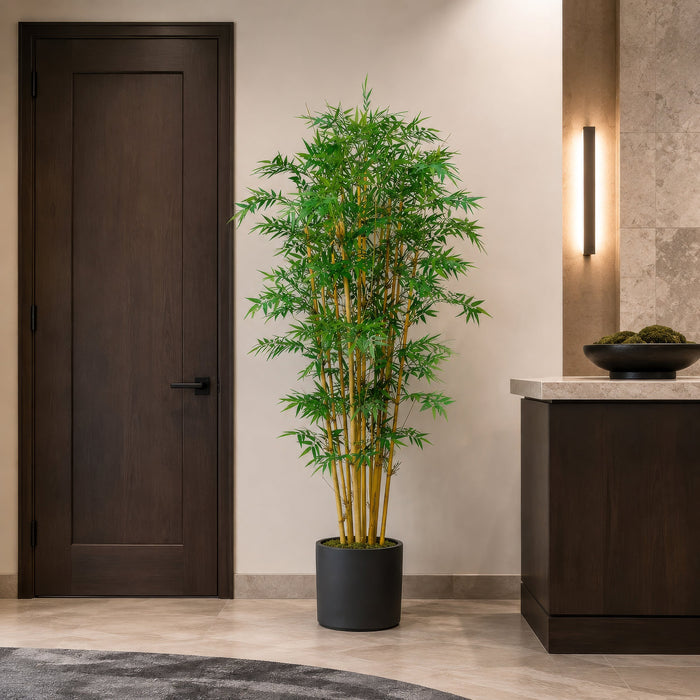 6' Silk Royal Bamboo Tree w/Pot -Green - W170200