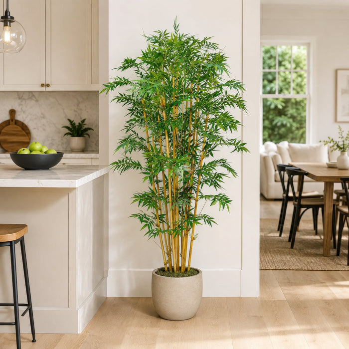 6' Silk Royal Bamboo Tree w/Pot -Green - W170200