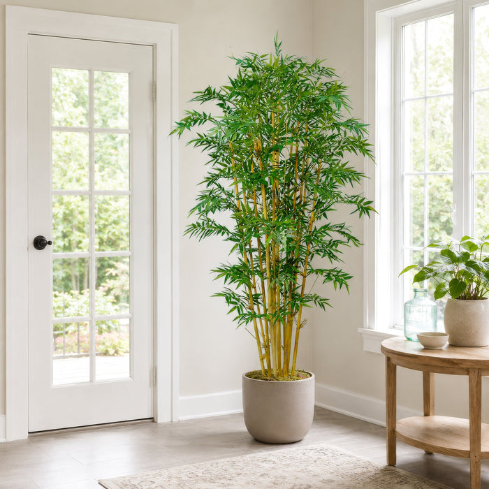 6' Silk Royal Bamboo Tree w/Pot -Green - W170200