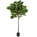 7' Silk Fiddle Leaf Fig Tree w/Pot -Green - W190060