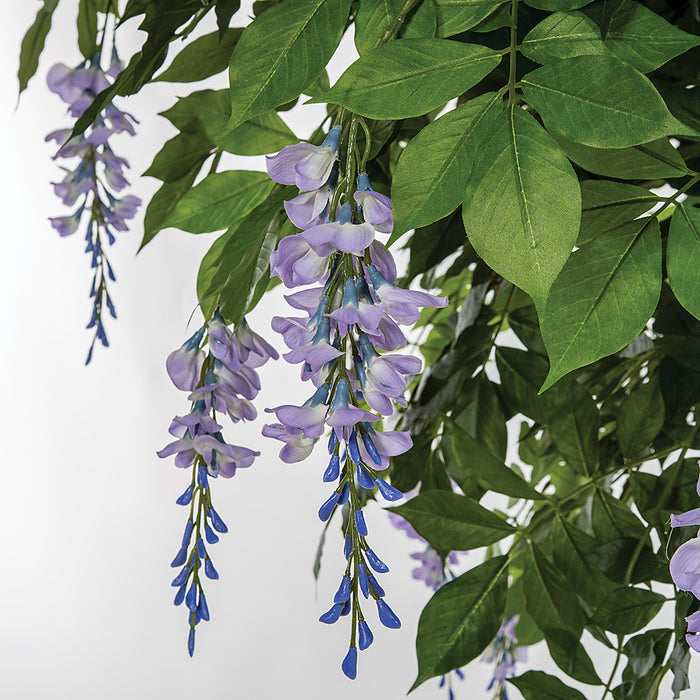 8' Hanging Wisteria Blossom Flower Silk Tree w/Pot -Purple/Helio - W200025