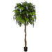 8' Hanging Wisteria Blossom Flower Silk Tree w/Pot -Purple/Helio - W200025
