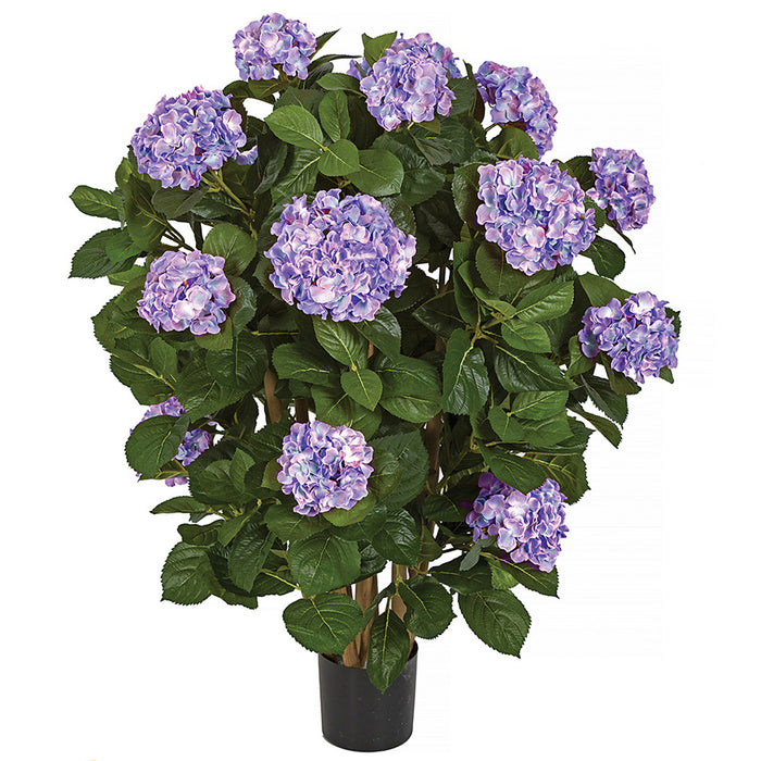 faux hydrangea plant in pot 36" Silk Hydrangea Plant w/Pot -Purple/White