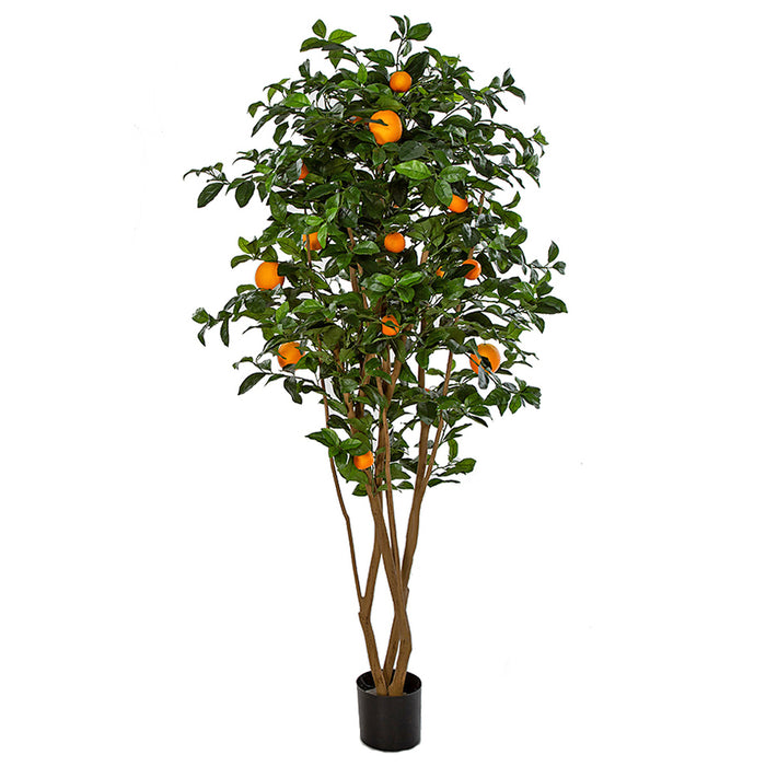 6' Artificial Orange Fruit Tree w/Plastic Pot -Orange/Green - W200050