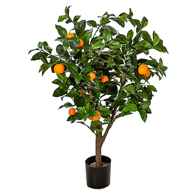 3' Artificial Orange Fruit Tree w/Plastic Pot -Orange/Green - W200060