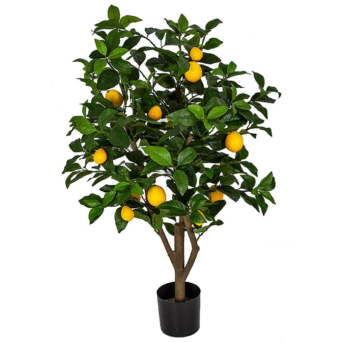 3' Artificial Lemon Fruit Tree w/Plastic Pot -Orange/Green - W200080