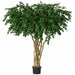 8' Custom-Made Ficus Artificial Tree w/Pot -5,472 Leaves -Green - W2222