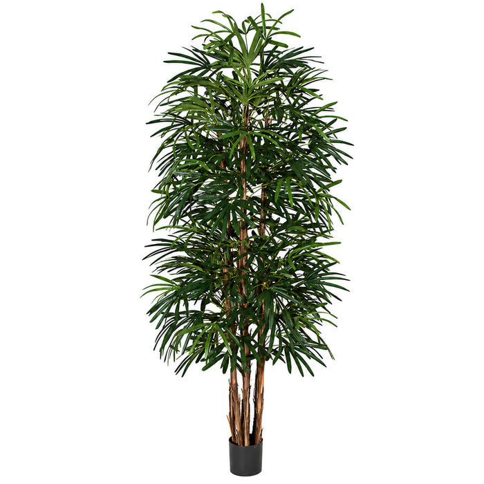 8' Rhapis Artificial Palm Tree w/Pot -Green - W60268