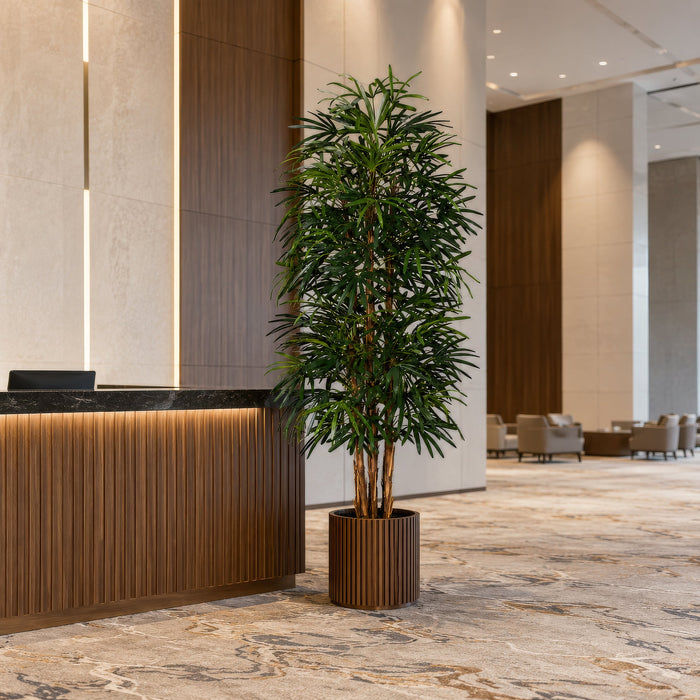 9' Rhapis Artificial Palm Tree w/Pot -Green - W60269