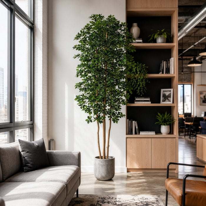 10' Silk Black Olive Tree w/Pot -Green - W60275