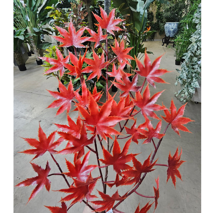 6' Custom-Made Outdoor UV-Proof Artificial Japanese Maple Tree w/Pot -Burgundy - W1000B