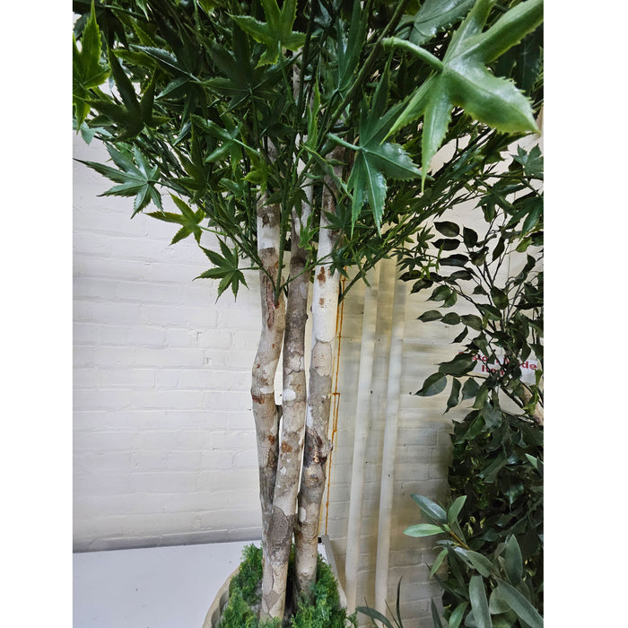 6' Custom-Made Outdoor UV-Proof Artificial Japanese Maple Tree w/Pot -Green - W1000G