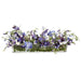 11.5"Hx36"W Sweet Pea & Ranunculus Silk Flower Arrangement w/Glass Vase -Purple/Violet - WF0679-PU/VI