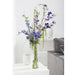 36"Hx19"W Sweet Pea & Ranunculus Silk Flower Arrangement w/Glass Vase -Purple/Violet - WF0715-PU/VI