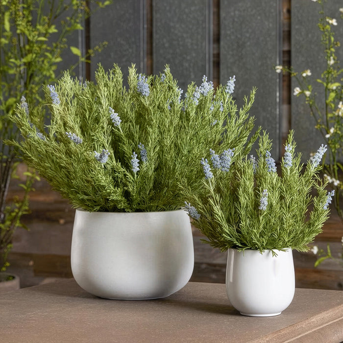 24.5"Hx28"W Artificial Wild Lavender Flower Arrangement w/Cement Pot -Lavender/Green - WF0718-LV/GR