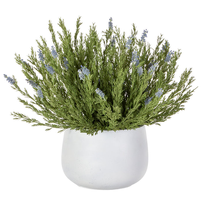 24.5"Hx28"W Artificial Wild Lavender Flower Arrangement w/Cement Pot -Lavender/Green - WF0718-LV/GR