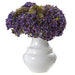 10"Hx9"W Mixed Queen Anne Lace & Sedum Artificial Flower Arrangement w/Ceramic Vase -Purple/Lavender - WF0739-PU/LV