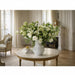 30.5"Hx40"W Mixed Gloriosa, Peony & Queen Anne Lace Silk Flower Arrangement w/Ceramic Vase -White/Green - WF0741-WH/GR