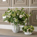 10.5"Hx18"W Ranunculus, Hydrangea & Bud Silk Flower Arrangement w/Metal Container -Cream/Peach - WF0744-CR/PE