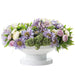 12.5"Hx20"W Ranunculus, Hydrangea & Scabiosa Silk Flower Arrangement w/Metal Urn -Cream/Lavender - WF0745-CR/LV