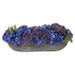 5.5"Hx14"W Queen Anne Lace & Delphinium Silk Flower Arrangement w/Metal Oval Container -Purple/Blue - WF0747-PU/BL