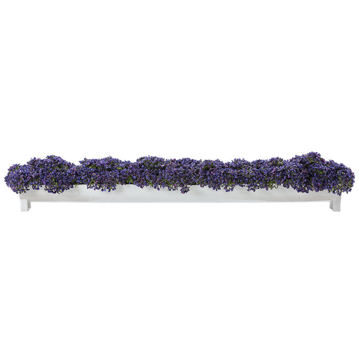 5.5"Hx38.5"W Queen Anne Lace Silk Flower Arrangement w/Long Metal Container -Purple - WF0748-PU