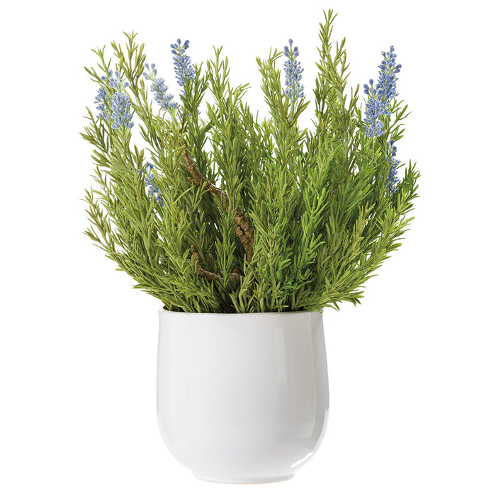 17"Hx16"W Lavender & Wood Silk Flower Arrangement w/Ceramic Vase -Lavender/Green - WF0751-LV/GR