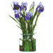 28"Hx16"W Bearded Iris & Grass Silk Flower Arrangement w/Glass Vase -Purple/Blue - WF0756-PU/BL