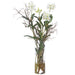 52"Hx32"W Star Cattleya Orchid & Branch Silk Flower Arrangement w/Glass Vase -Cream/Green - WF0757-CR/GR
