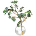 27"Hx24"W Cotinus Branch Artificial Arrangement w/Patterned Glass Vase -Green - WF0769-GR