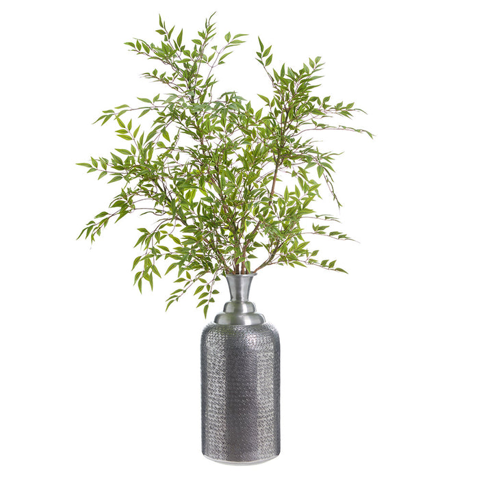 55.5"Hx43"W Nandina Leaf Branch Artificial Arrangement w/Bottle Vase -Green - WF0774-GR