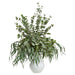 49"Hx40"W Mixed Eucalyptus Leaf Branch Artificial Arrangement w/Ceramic Vase -Green - WF0779-GR/GY