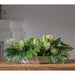 11"Hx30"W Protea & Philo Leaf Silk Flower Arrangement w/Metal Planter -Cream/Green - WF0790-CR/GR