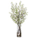 65"Hx32"W Cherry Blossom Silk Flower Arrangement w/Glass Vase -White - WF0799-WH