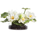13"Hx21"W Lotus Silk Flower Arrangement w/Glass Vase -White/Green - WF0805-WH/GR