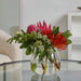 13"Hx16"W Protea Silk Flower Arrangement w/Glass Vase -Pink/Green - WF0822-PK/GR