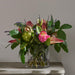 20"Hx24"W Protea, Anthurium & Lavender Silk Flower Arrangement w/Glass Vase -Pink/Lavender - WF0831-PK/LV