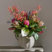 29"Hx27"W Protea, Fringetree Blossom & Anthurium Silk Flower Arrangement w/Terra Cotta Pitcher -Pink/Green - WF0833-PK/GR